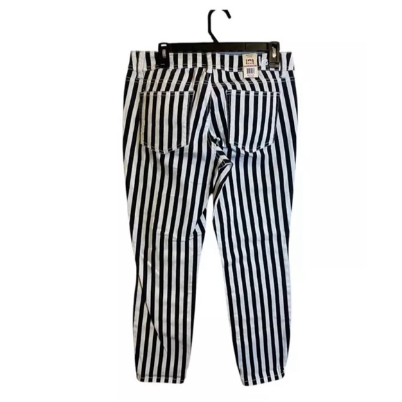 l.e.i black and white stripe low rise Ashley jeans Juniors 11 regular - Picture 2 of 7